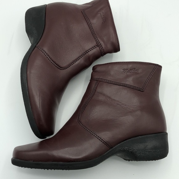 Martino Canada Burgundy Leather Booties Size 8 - Picture 9 of 14